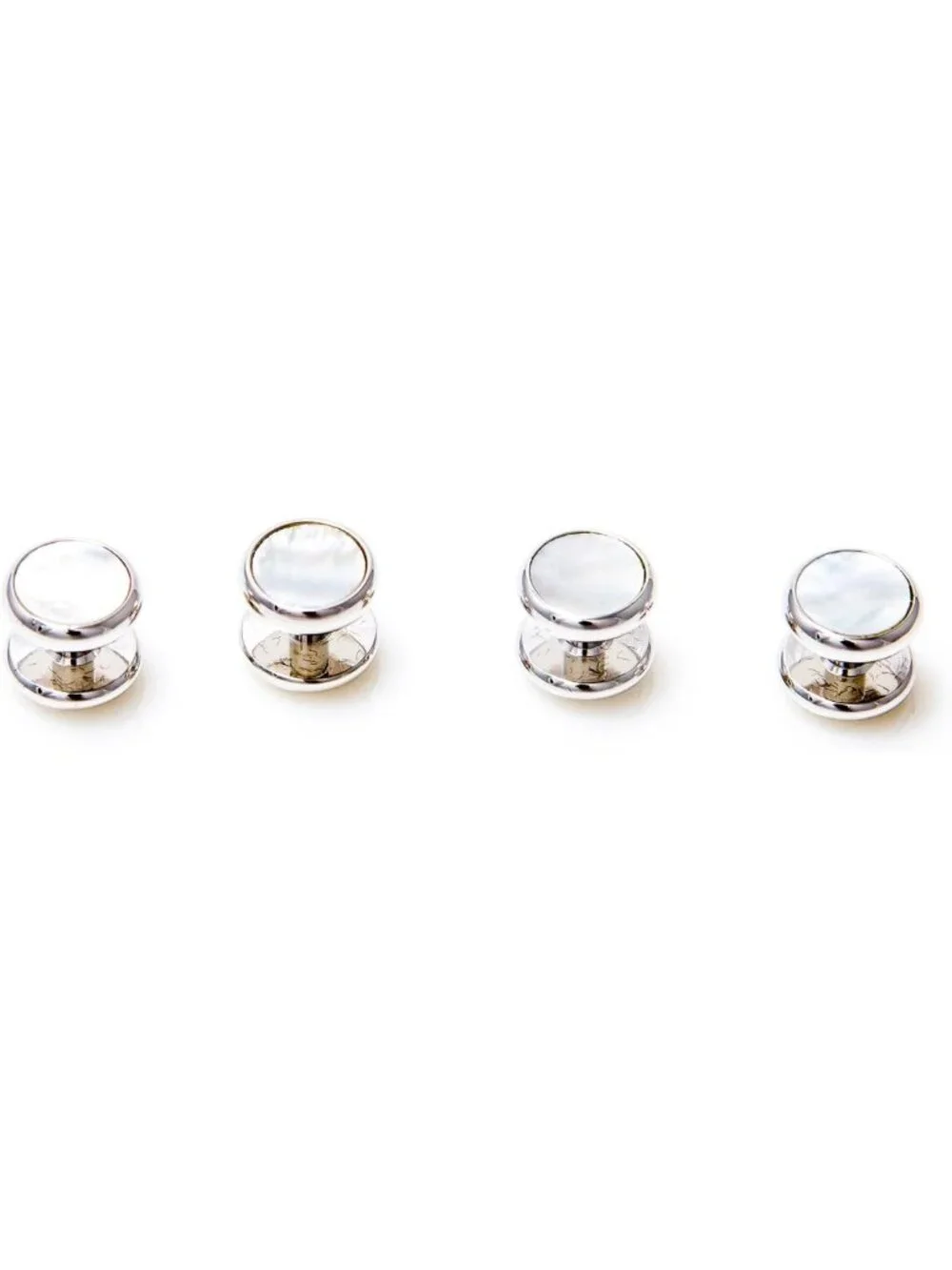 Elegant Mother of Pearl Tuxedo Cufflinks & Studs Set with Gift Box & Cloth